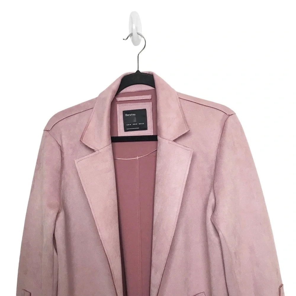 Bershka Dusty Pink Soft Open Front Coat